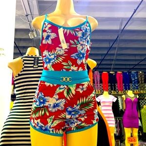 Blue Floral Romper